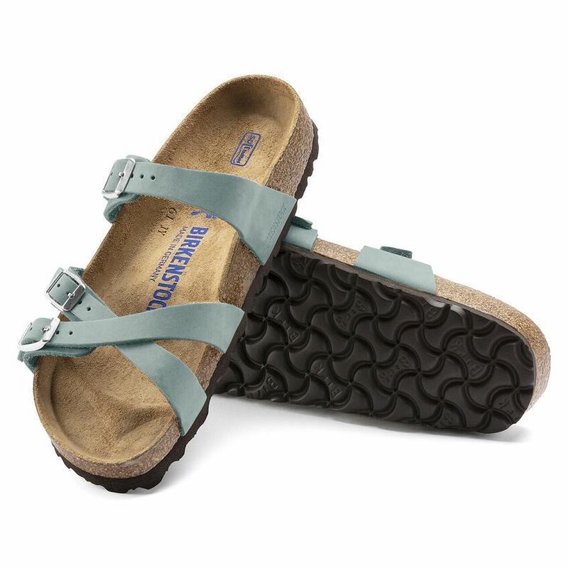 Birkenstock Soft Footbed Nubuck Læder Franca Dame Blå | DK 450TCE